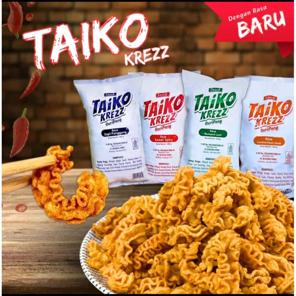 TAIKO KREZZ GURIPANG 500g CEMILAN SNACK HALAL