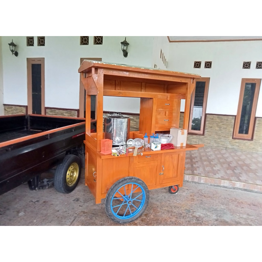 Gerobak mie ayam komplit peralatan roda 3