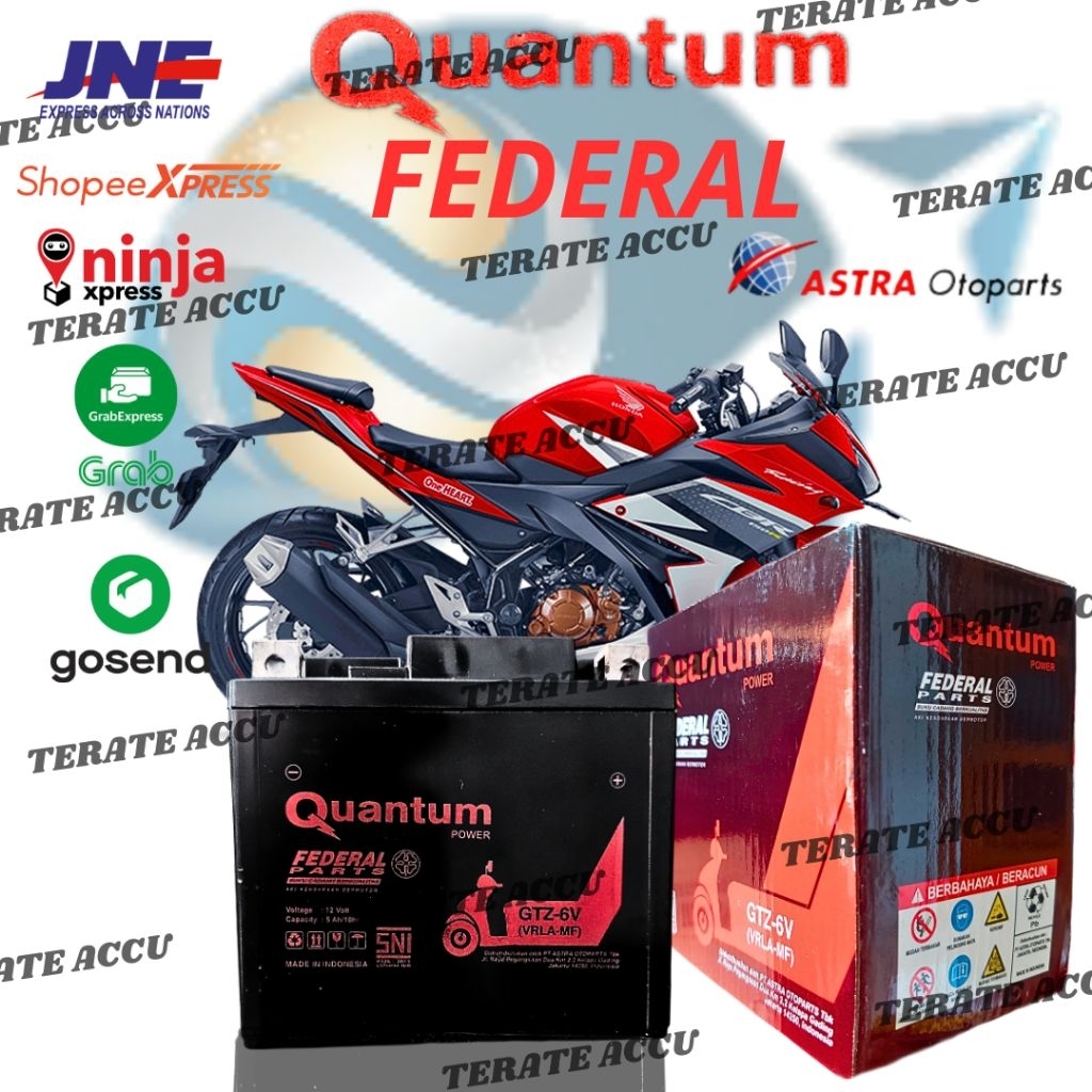 Aki Motor Full Kering Quantum Federal CBR 150, CB 150 R, Sonic 150R