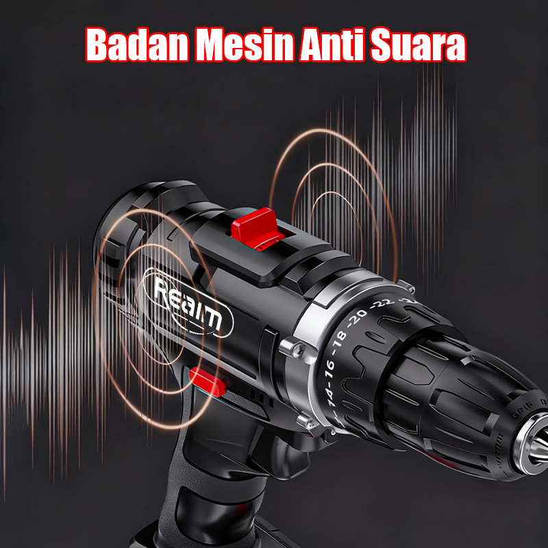 REAIM MESIN BOR 10MM BOR BATERAI BOR LISTRIK ELECTRIC DRILL BOR IMPACT LISTRIK BOR LISTRIK SET