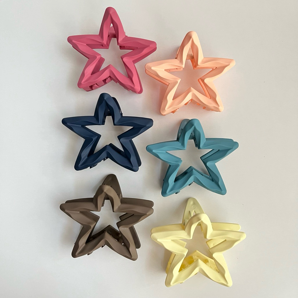 [7CM] STAR HAIR CLAW JEPIT RAMBUT BINTANG DOFF KEP RAMBUT BINTANG
