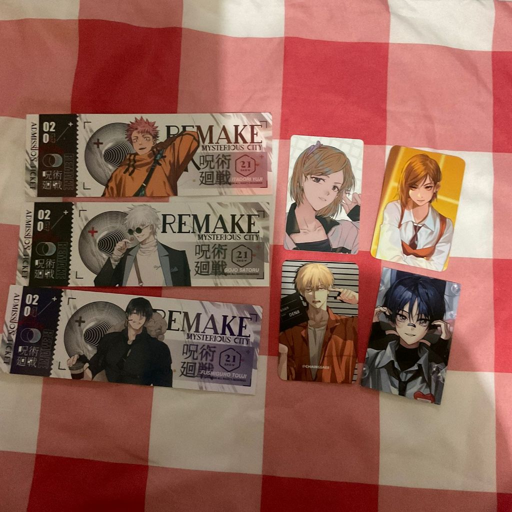 [ READY ] FANMERCH ARTPRINT TICKET PHOTOCARD BY VARIOUS ARTIST - JUJUTSU KAISEN - CHAINSAW MAN - GEN