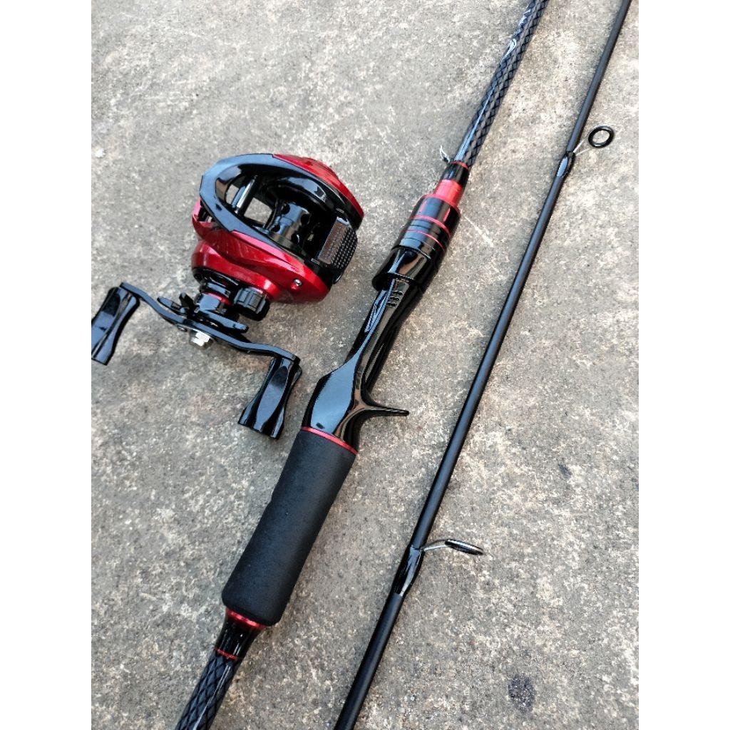 satu set joran bc carbon hollow180cm&reel Zorro emperor drg cliker