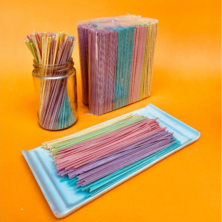 Mie Lidi Mentah Rainbow Mi Lidi Mentah Warna Warni