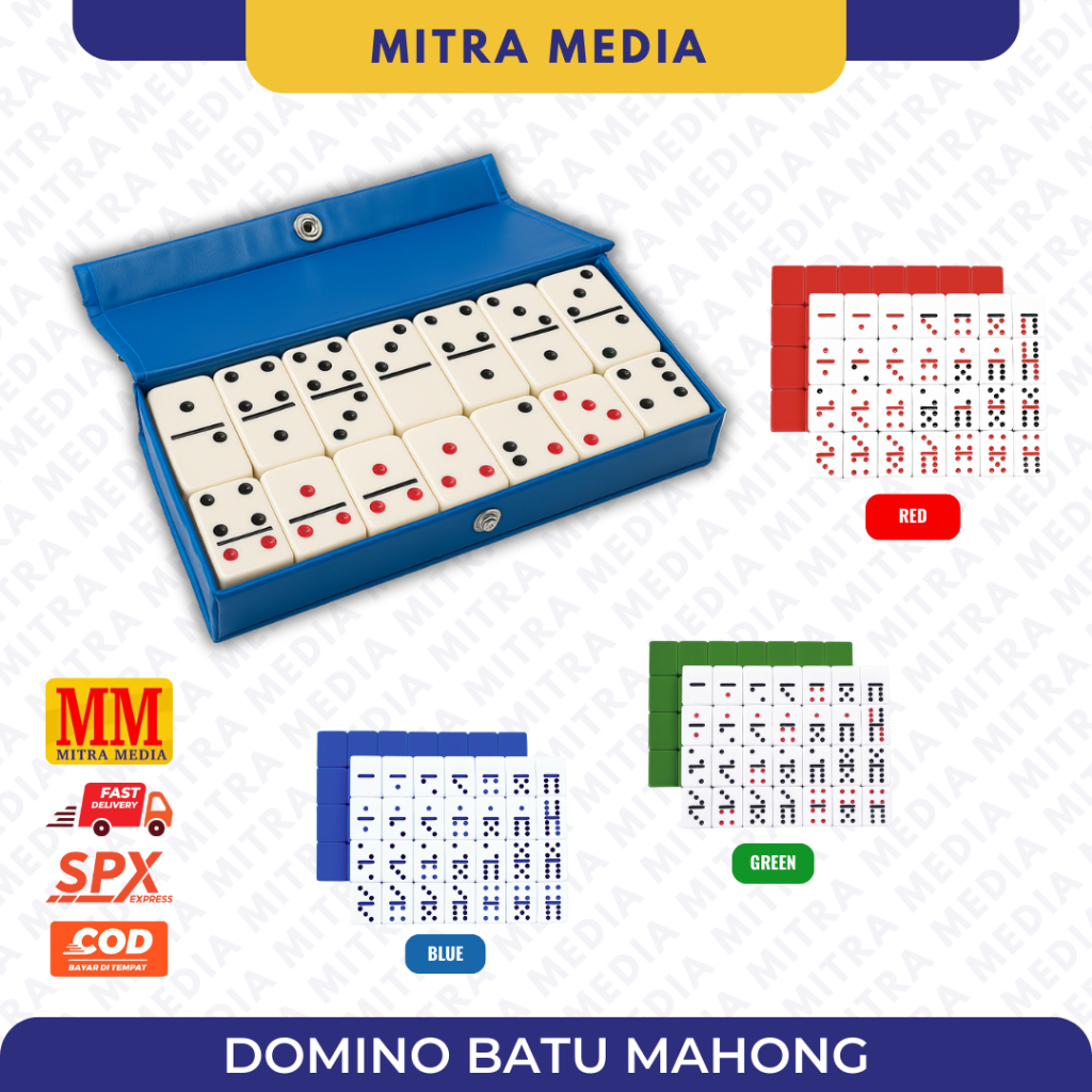 Batu Domino Plastik / Batu Domino Plastik + COVER/ Mahjong/ Batu Gaple