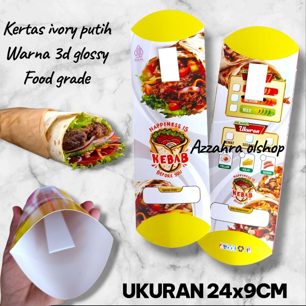 Dus kebab / box kebab / kemasan kebab / wadah kebab / kebab