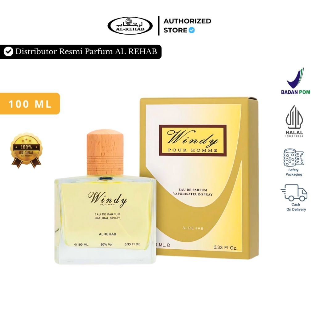 Al Rehab Perfume WINDY Spray 100ml original AL REHAB PERFUMES | BPOM & ORIGINAL