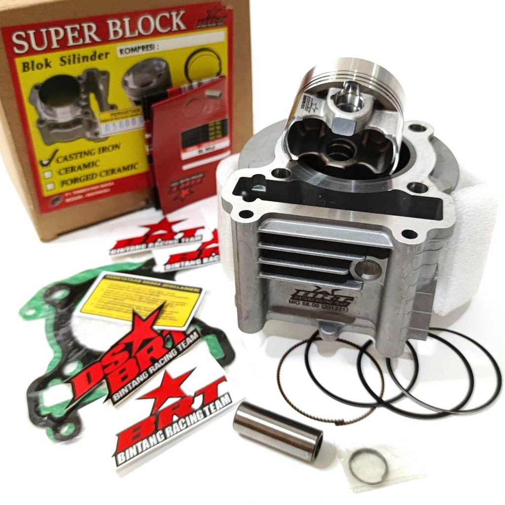 Blok BRT Bore Up 58mm MIO SPORTY MIO SMILE MIO NEW OLD SOUL NOUVO FINO KARBU 5TL 5LW Boring 58