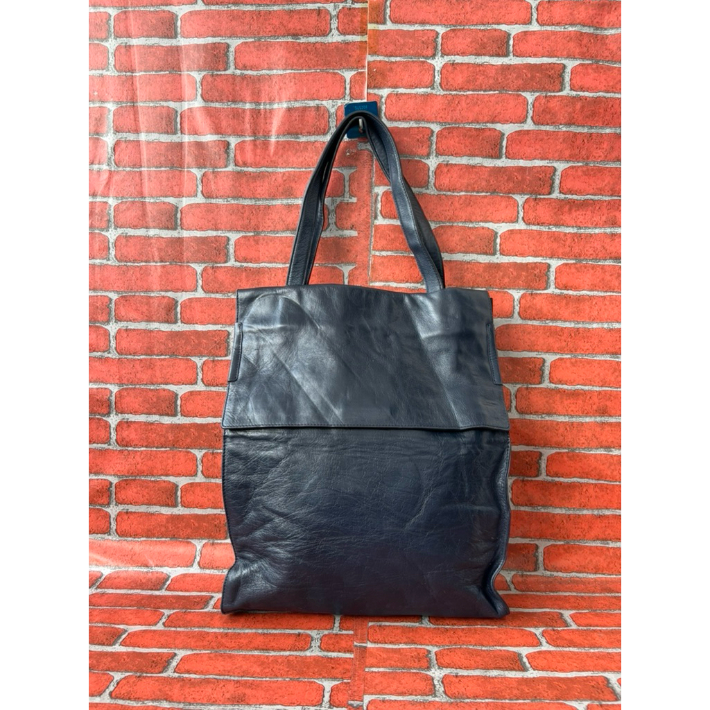 TAS TOTE WANITA KULIT ASLI KUHO SECOND BRANDED NAVY / TAS TOP HANDLE KULIT ASLI KUHO SECOND