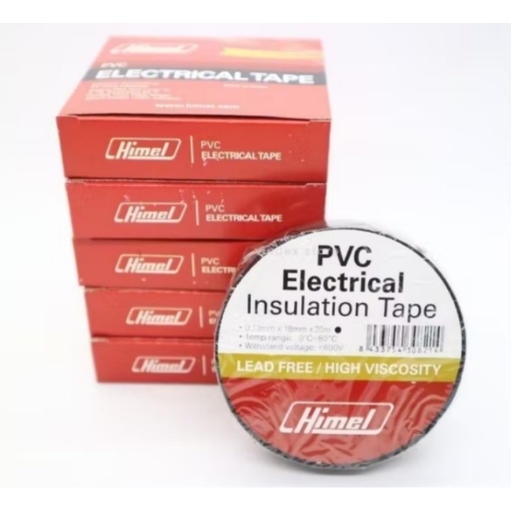 HIMEL/TOBS/COTRAN ELECTRICAL TAPE 20m isolasi kabel/listrik tahan panas warna hitam 0.13mm x 18mm x 