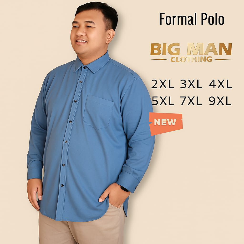 Kemeja Pique Panjang Jumbo XXL xxxl Kemeja polo Big Size 9xl 7xl