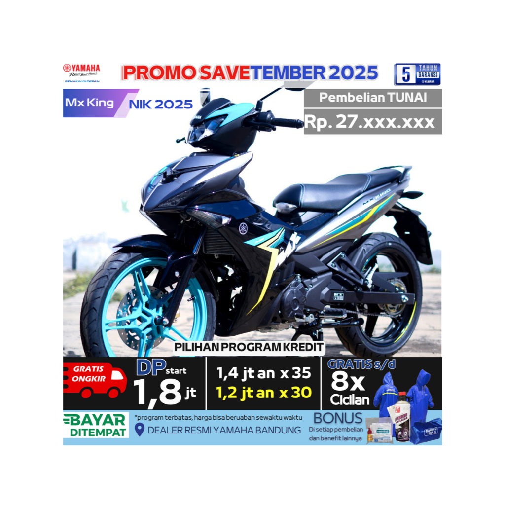 Sepeda Motor Yamaha Mx king 2025 Silver / Motor Yamaha Mx King Perak / Motor baru Yamaha Mxking Silv