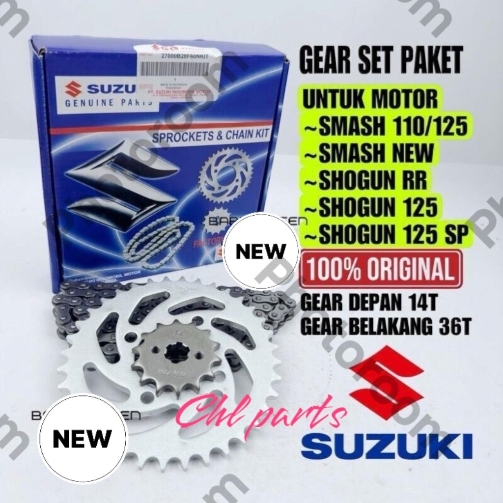 Gear set Paket Suzuki SGP Motor Smash 110,Shogun 125,Smash new