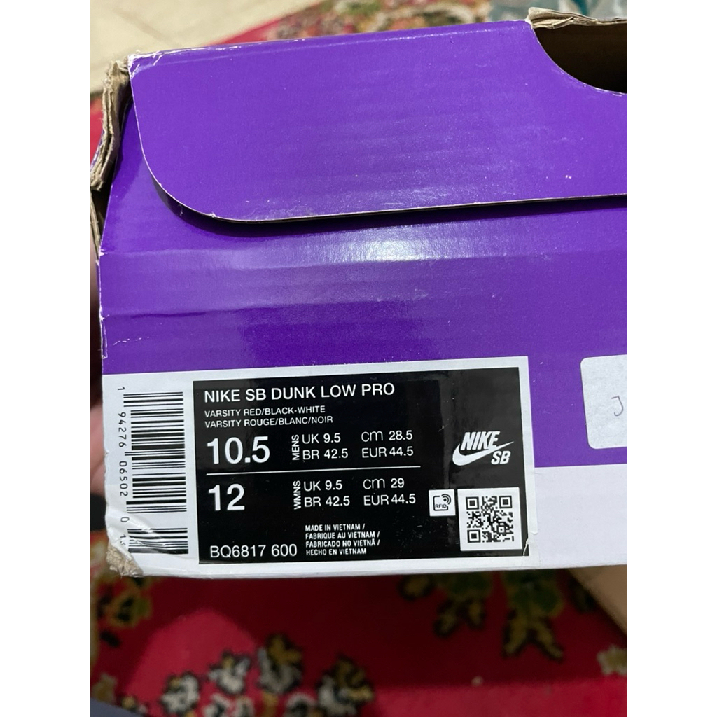 SB Dunk Low Pro JPack Chicago BNIB (44,5)