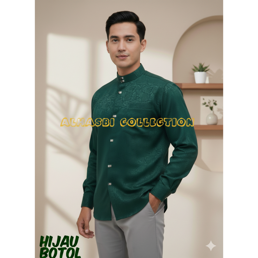 Kemko sultan pria embos premium baju Koko lengan panjang elgan & berkarisma