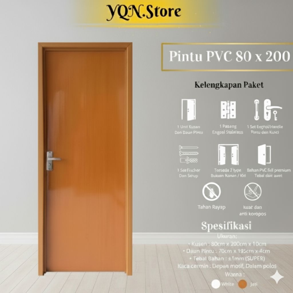 Pintu Kamar PVC Tebal 80x200cm