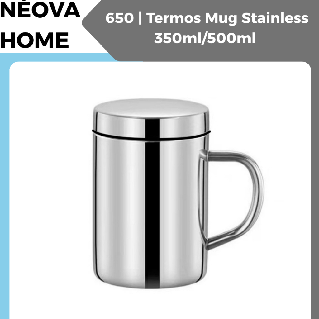 Termos Mug Stainless 350ml/500ml Tahan Panas Dingin – Gelas Travel + Tutup