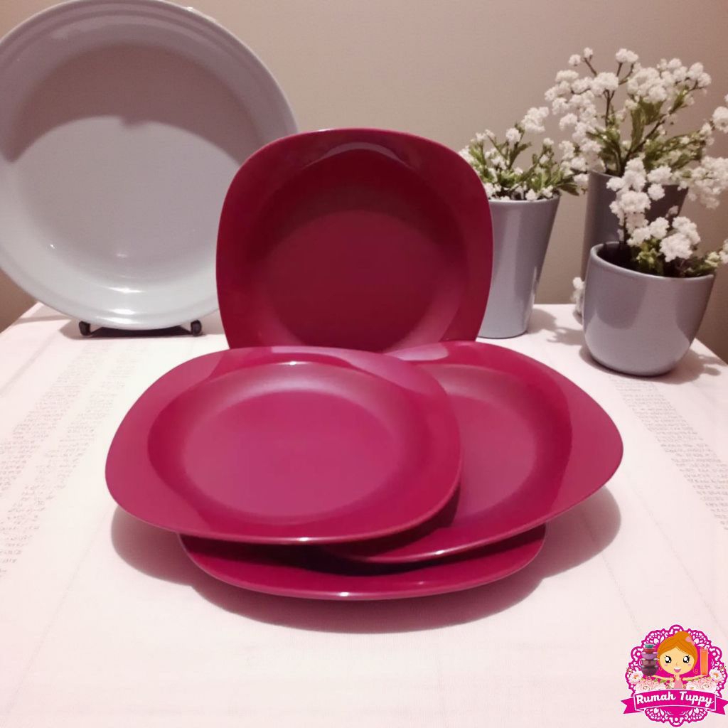 Wadah Tempat Piring Makan Makanan Raya Blossom Plate Tupperware Tuppy Murah