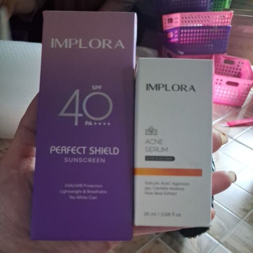 Paket Implora SunScreen spf 40 pA +++  + Implora Serum Acne 20 mll