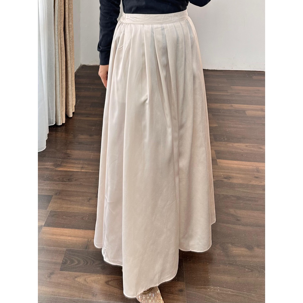 Rok Lipit Umbrella Skirt Rok Payung Bahan Silk Premium