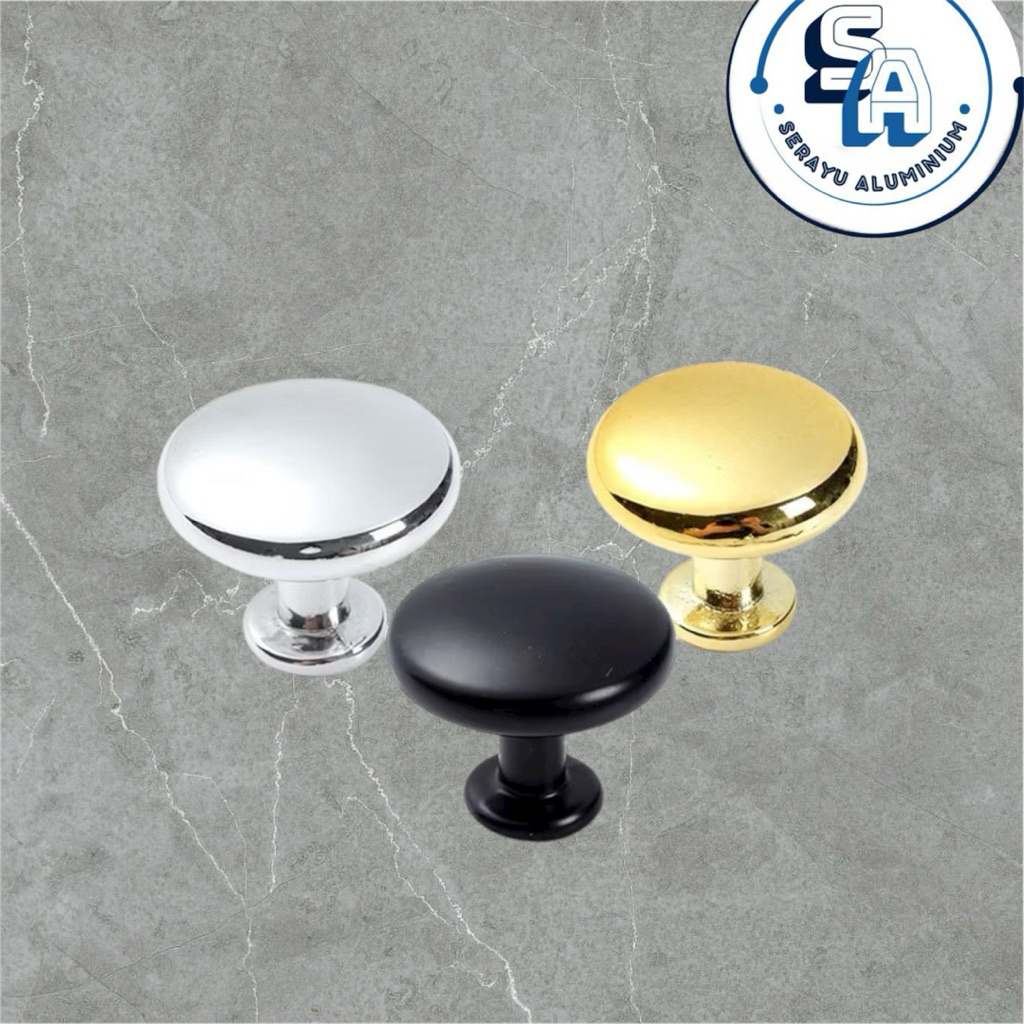 Handle Knob (Gagang Tarik Bulat) untuk lemari, laci, dan pintu kecil.
