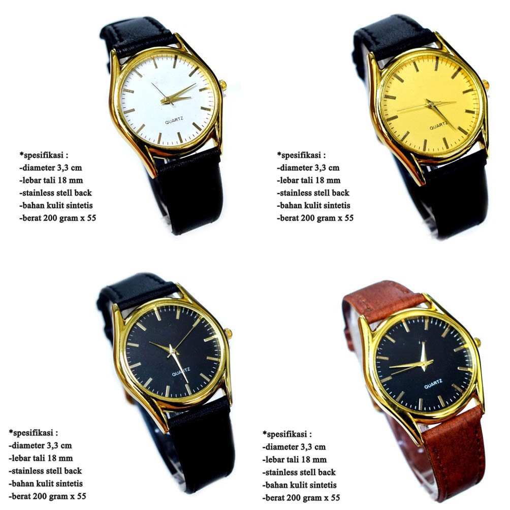 jam tangan pria alb kulit vintage 35 mm fullset