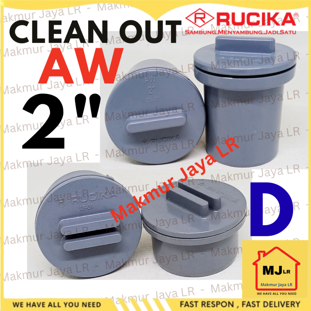 CleanOut 2" 2 inch PVC RUCIKA D / AW Tutup Septic Tank Spiteng Clean Out CO FCO Penutup Septitank Dr