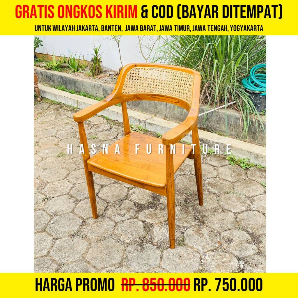 Kursi Makan Cafe Jati Minimalis Scandinavian Tahan Lama & Awet, Kursi Makan Jati Kursi Cafe