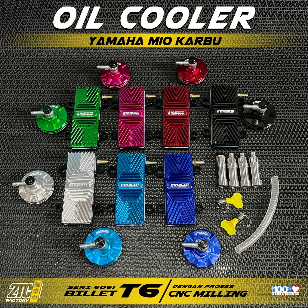 OIL COOLER BILLET PENDINGIN OLI MESIN YAMAHA MIO OC MIO OC BILLET PNP MIO KARBU BY 2TC FACTORY OC MI