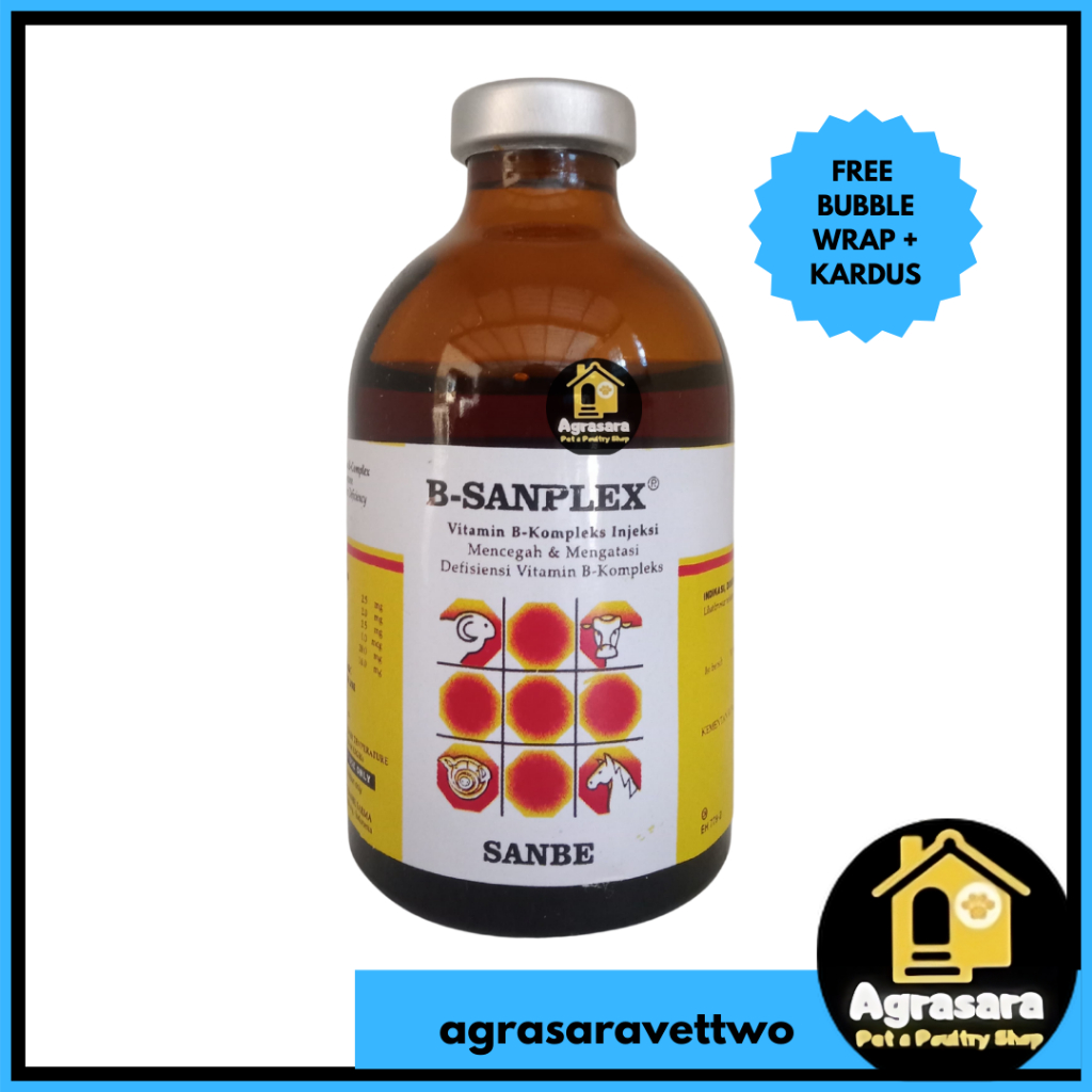 B Sanplex 100 ml - Vitamin B komplek Hewan ternak SANBE