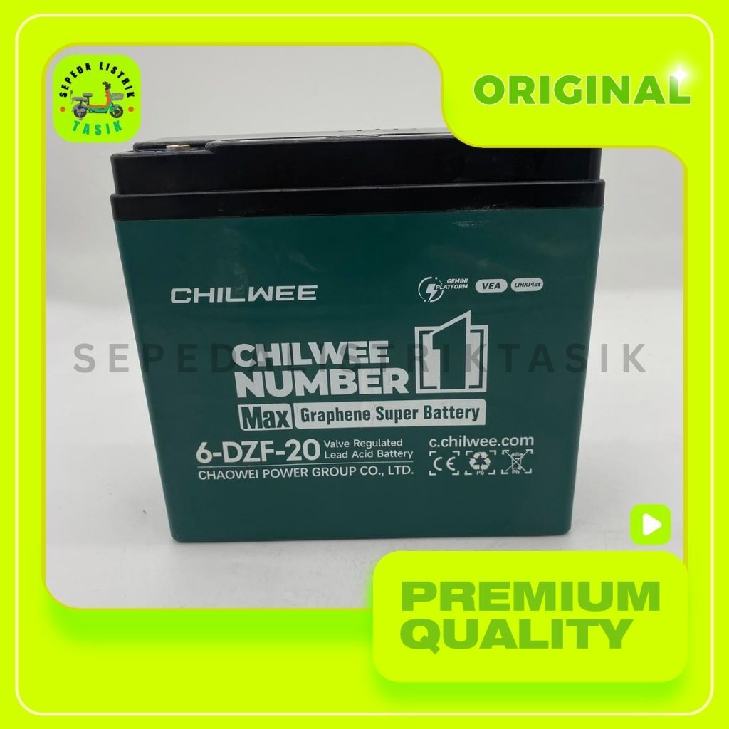 BATERAI CHILWEE 12V20Ah / SEPEDA LISTRIK UNIVERSAL / Baterai Chilwee 20A