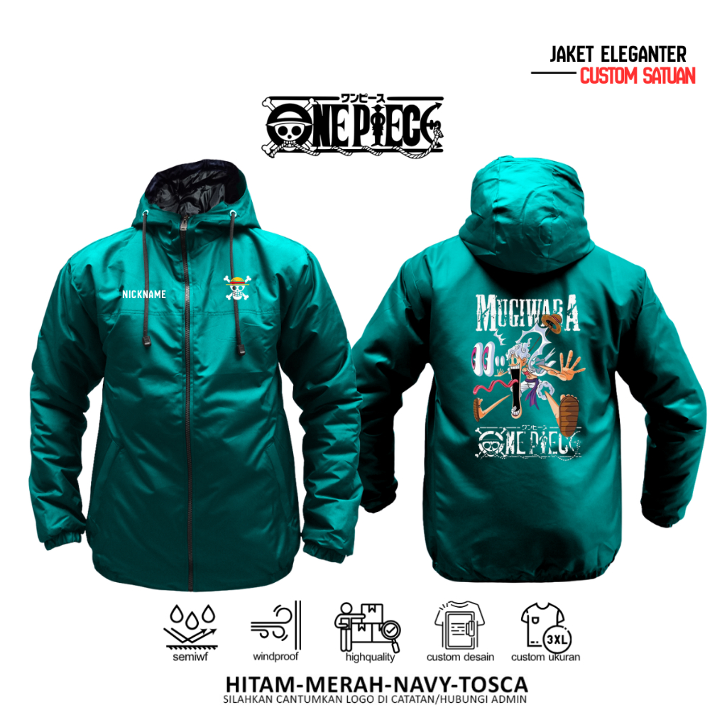 JAKET CUSTOME ANIME ONE PIECE JAKET MUGIWARA JAKET OP NAKAMA COSTUM