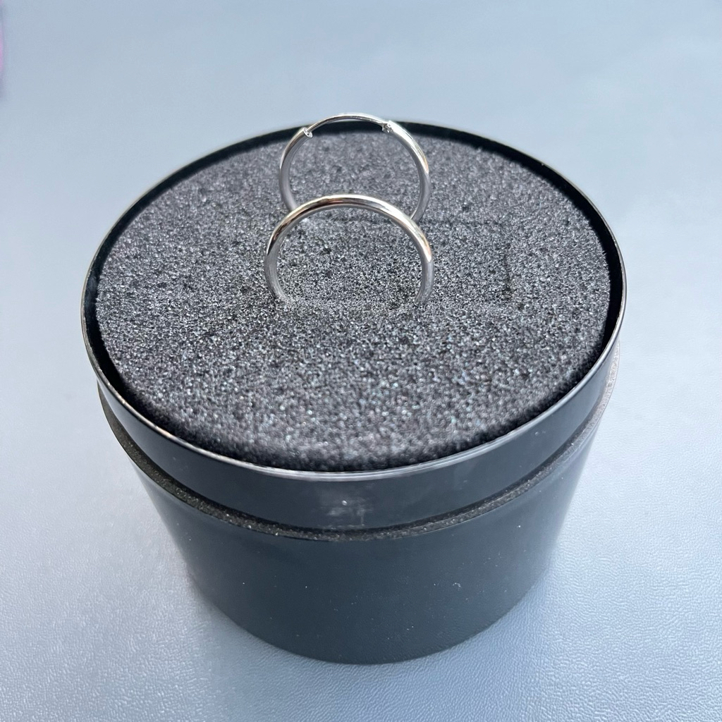 ANTING HIJAB BULAT LAPIS EMAS PUTIH