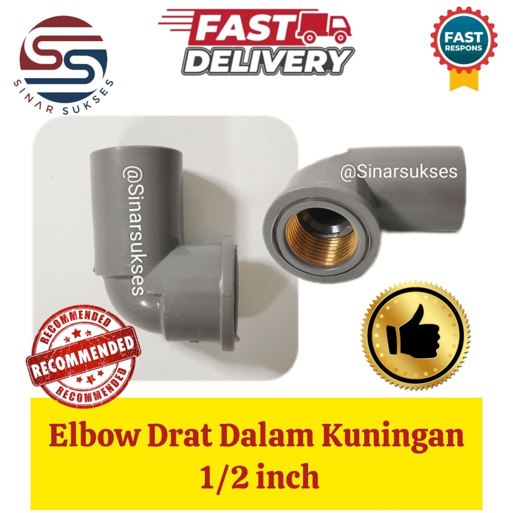 Elbow Drat Dalam Kuningan 1/2 inch/ Faucet Elbow Drat Dalam Kuningan 1/2 inch/ Knee/ Elbo/ PVC Sambu