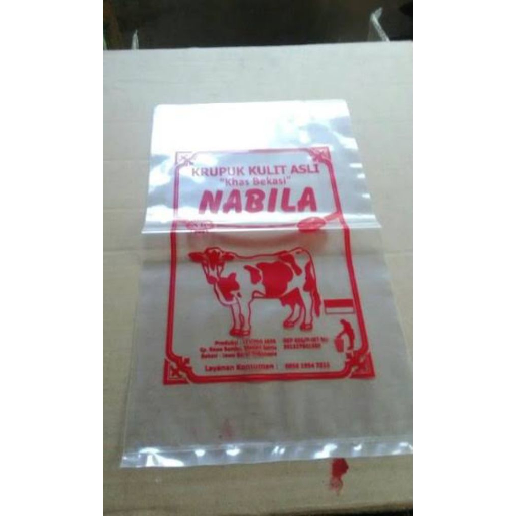 plastik bening sablon custom ukuran 25x40