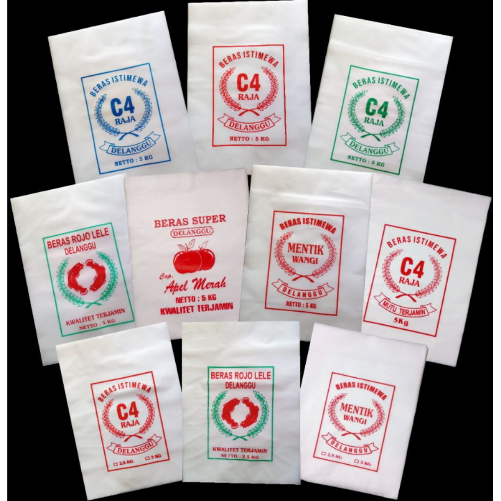 plastik kemasan beras 5kg sablon custom
