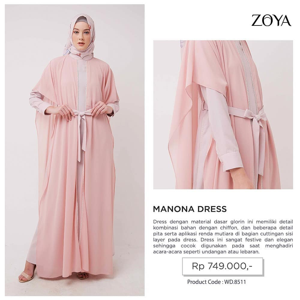 Zoya Manona Dress- Gamis Muslim Wanita - Pakaian - Baju Muslim