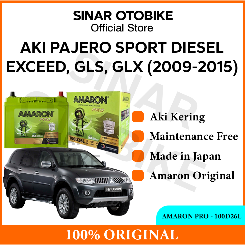 AKI PAJERO EXCEED, GLX, GLS AMARON PRO MF KERING 100D26L 70AH