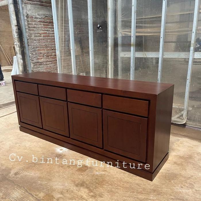 Bufet jati minimalis bufet tv jati 200x45 tinggi 80cm