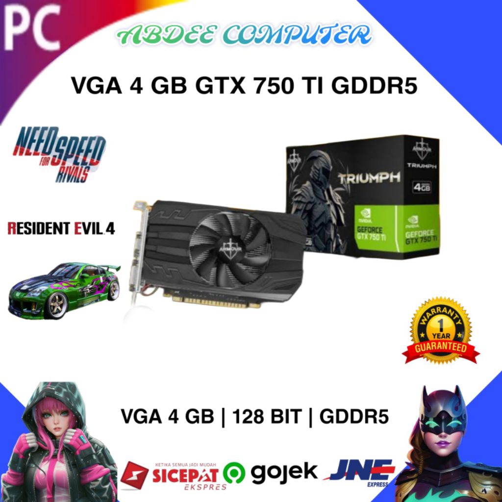 VGA  Card 4 GB GTX 750 ti Ddr5 128 Bit