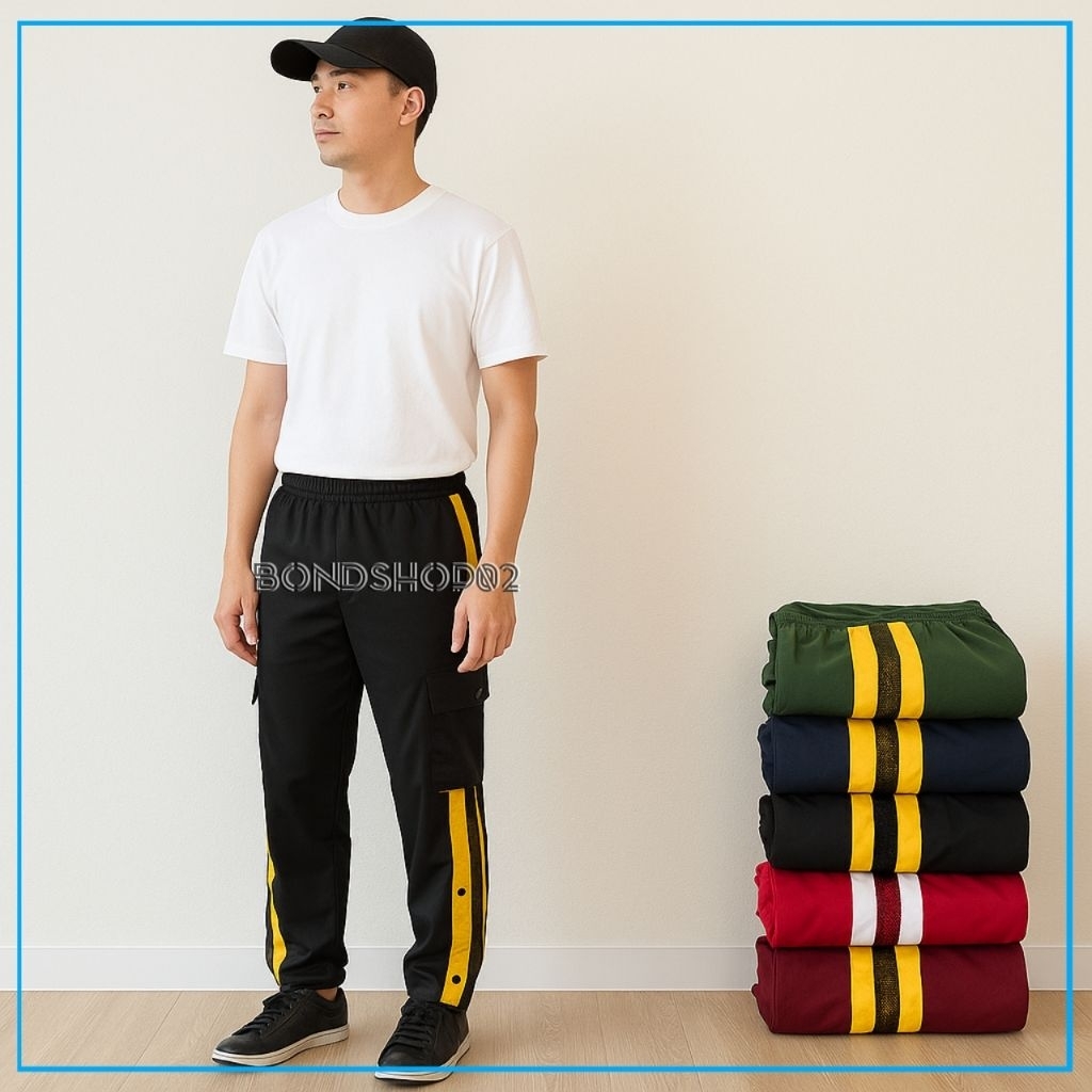 Celana Training Panjang Pria Cargo Merah Putih / Training Merah Putih Cargo Santai