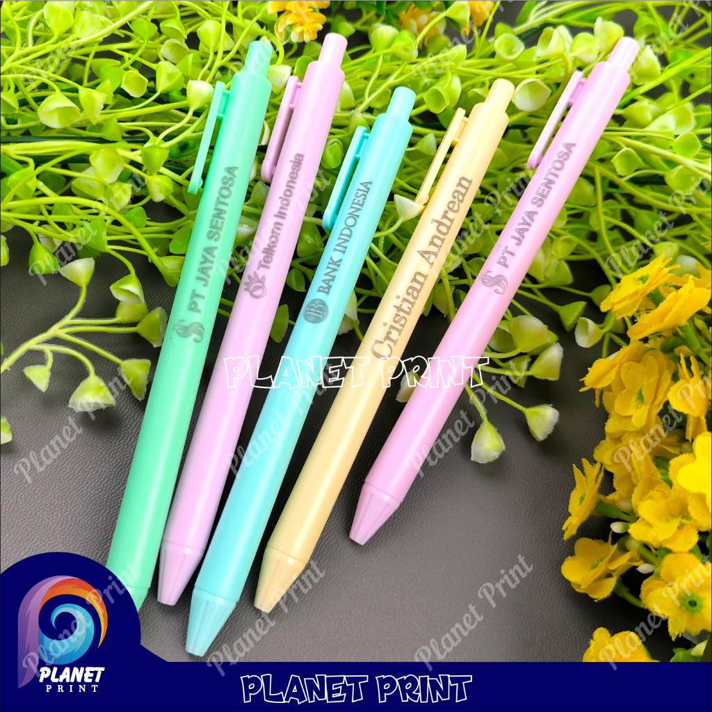 (WWUV) COSTUM PENA BOLPIN NAMA Pulpen Bolpoin pena Custom Nama Grafir Laser | FREE Custom Nama/Logo 