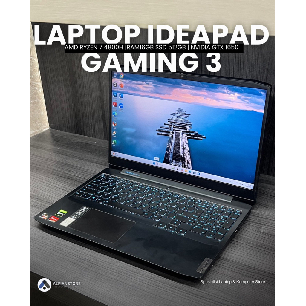 LAPTOP IDEAPAD GAMING 3 AMD RYZEN 7 4800H 16GB 512GB NVIDIA GTX 1650