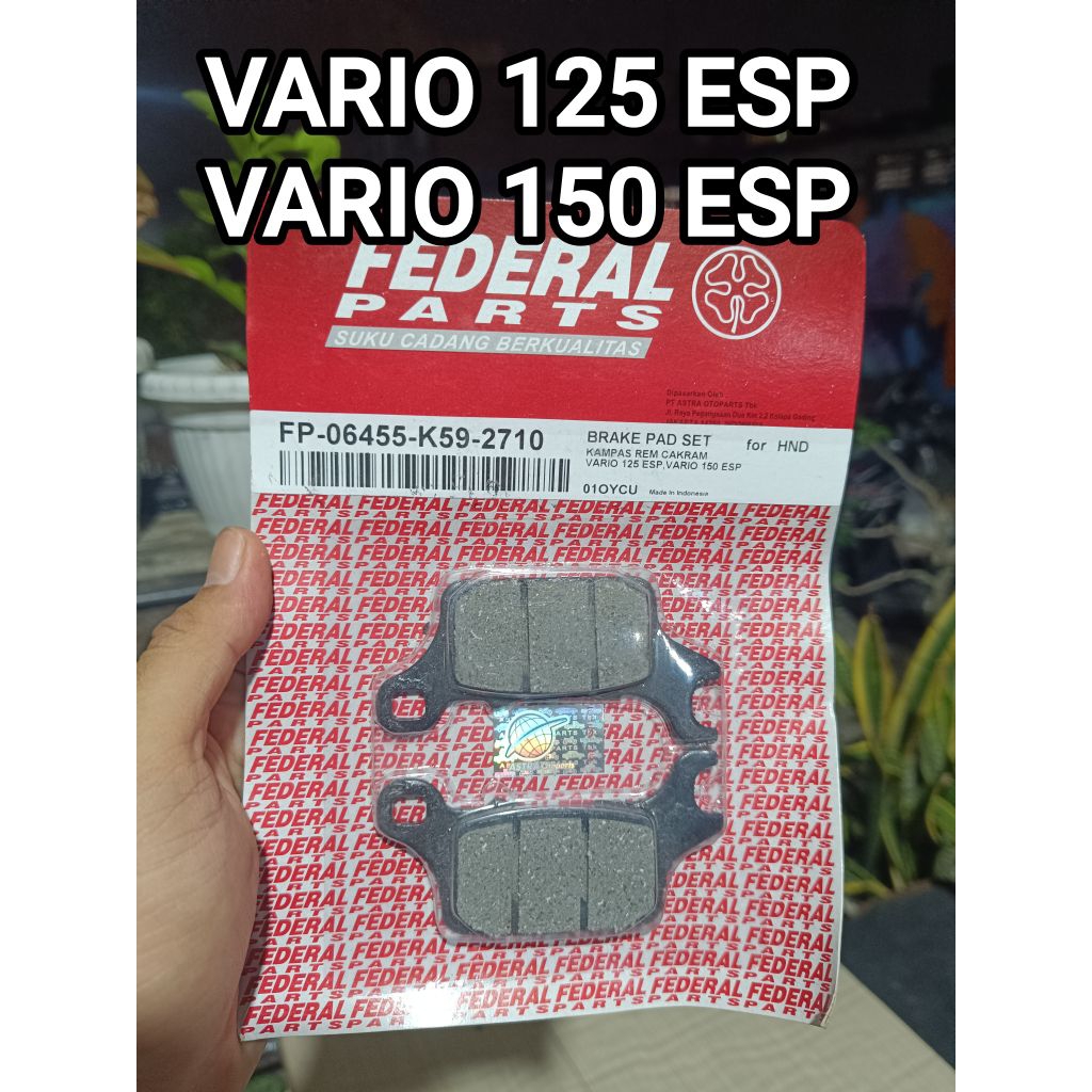 Dispad/Kampas Rem depan Vario 125/150 Esp Federal Parts