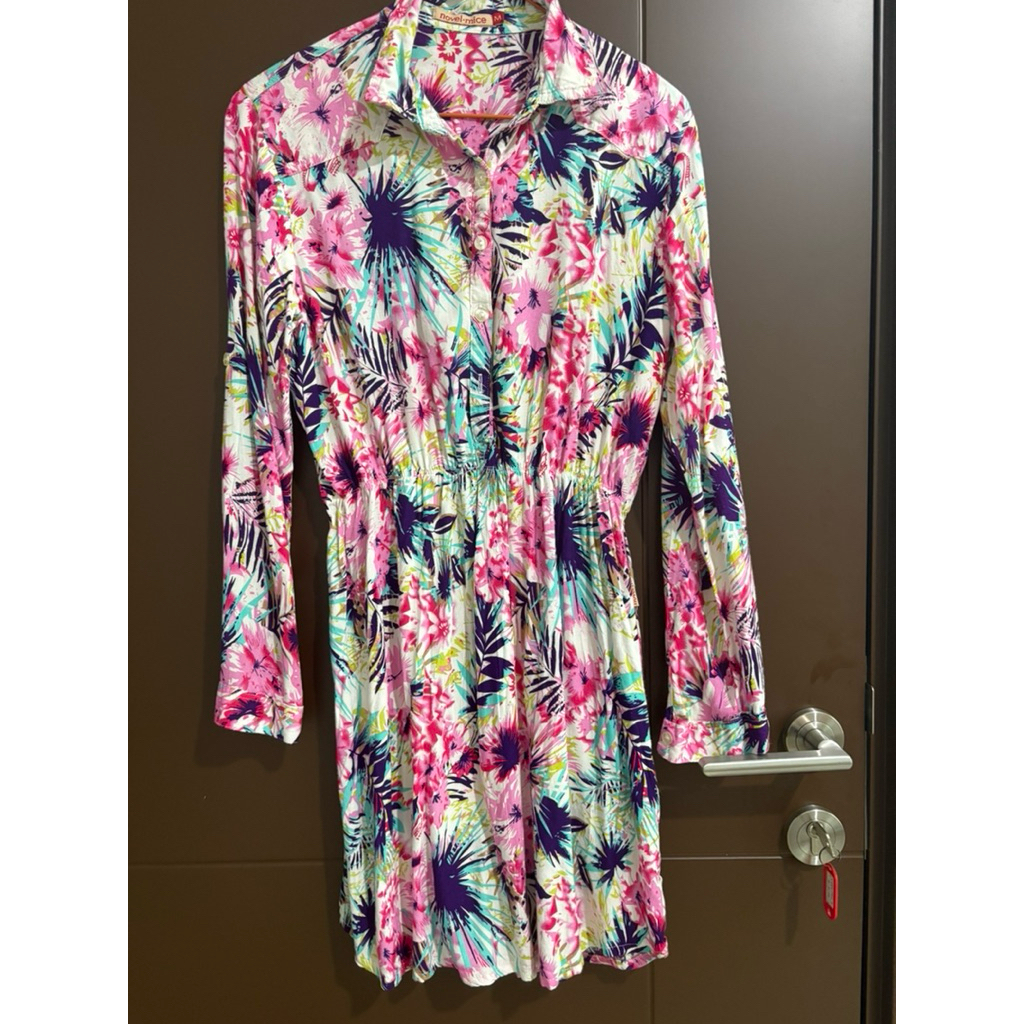 Dress blouse novel mice atas hijab summer dress baju pantai