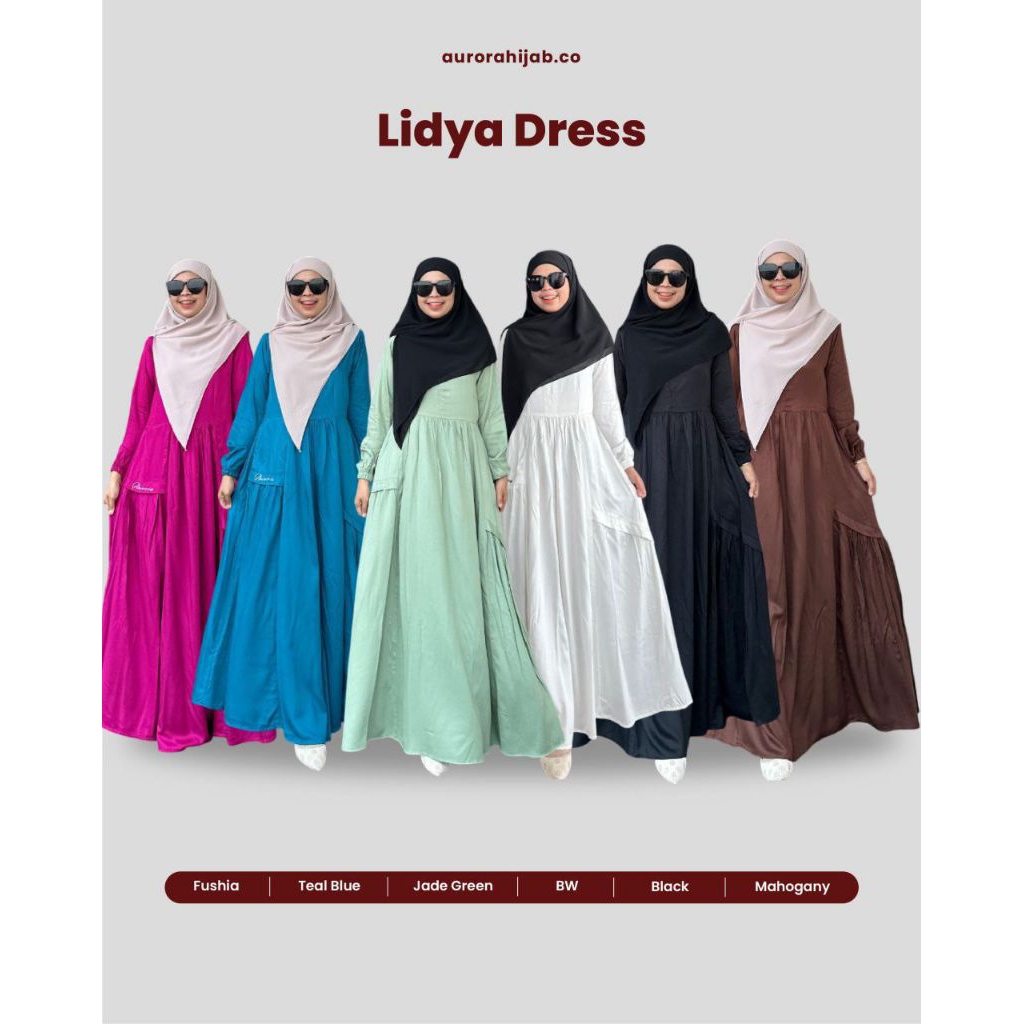 GAMIS LIDIYA BY AURORA HIJAB (GAMIS SAJA) // GAMIS LIDYA AURORA // GAMIS SYARI RAYON PREMIUM // LIDY