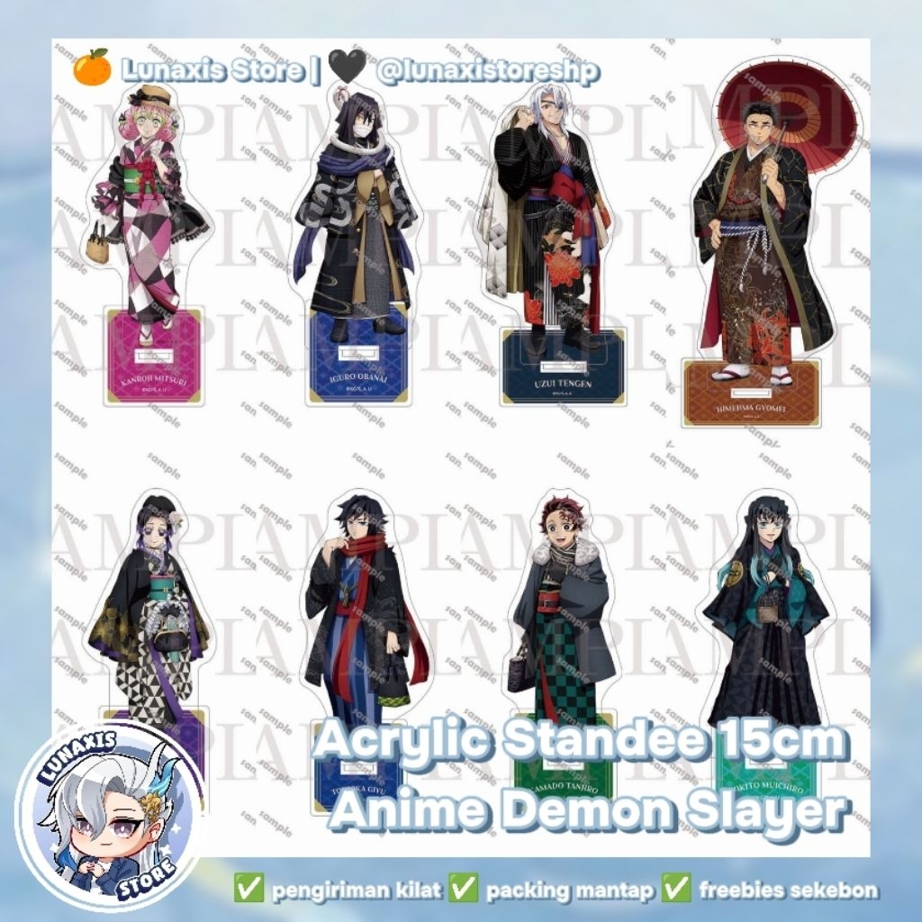 Merch Akrilik Standee 15-17cm Demon Slayer Kimetsu no Yaiba Mitsuri Obanai Tengen Gyoumei Shinobu Gi