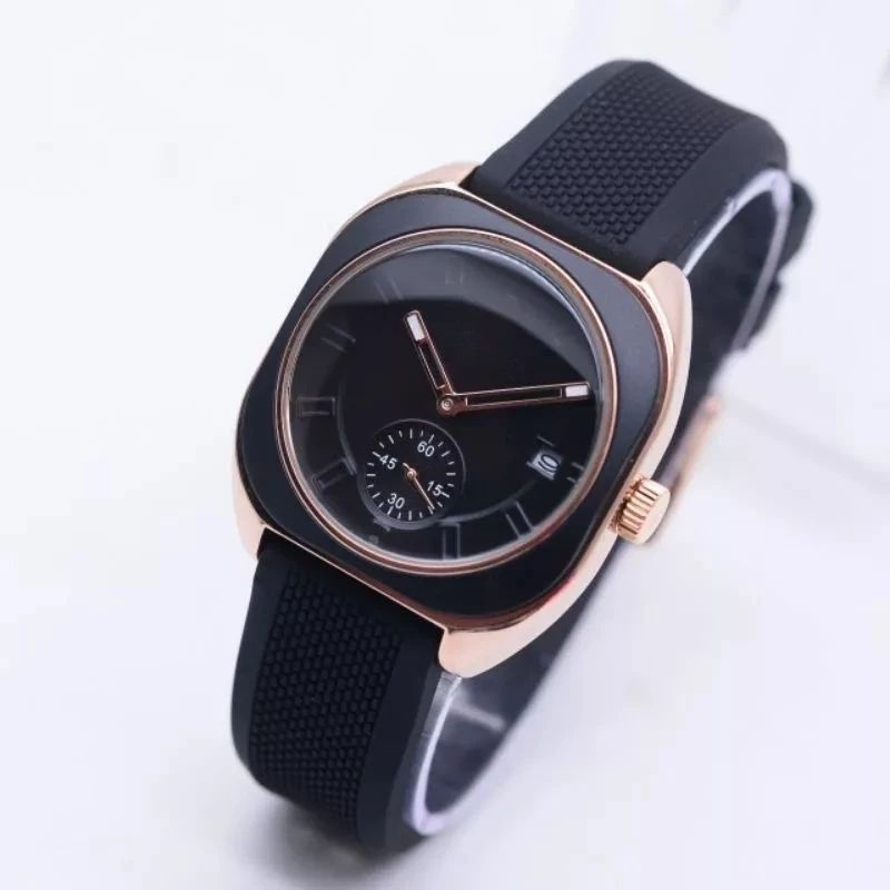 Fossil Jam Tangan Wanita Analog Anti Air Tali Karet – Black / Krem