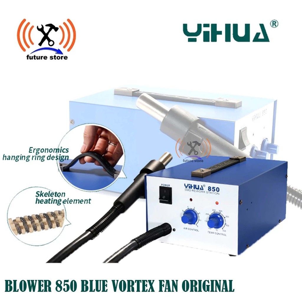 YIHUA 850 Blue Hot Air Gun - Blower Uap - Solder Station - Rework Station SMD Vortex Fan Solder Uap 