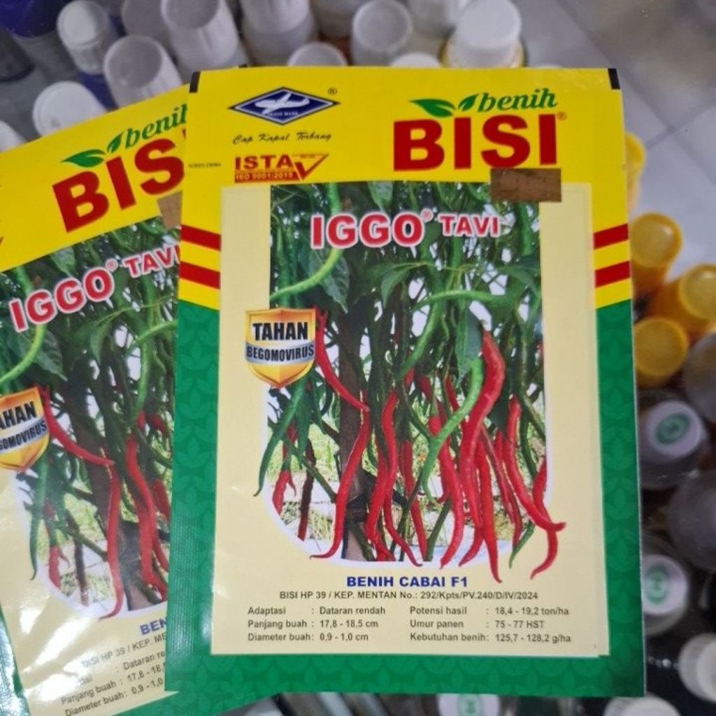 Benih cabe keriting IGGO TAVI 2000 butir, cabai merah keriting hibrida tahan virus